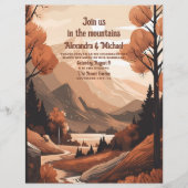 Budget Rustikaler Bergwald Evergreen Wedding Flyer (Vorne)