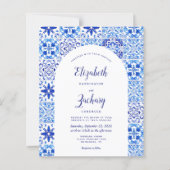 Budget Rustikaler Bogen Blaue Azulejos QR-Code Hoc (Vorderseite)