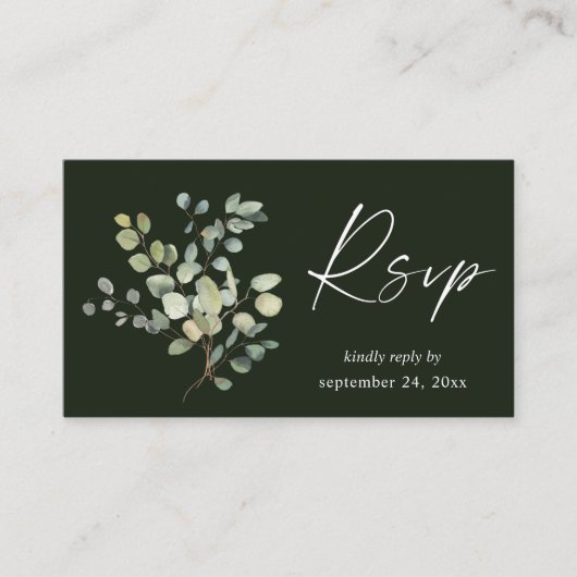 Budget Rustikaler Eukalyptus Duo 2SM UAWG - Grün Begleitkarte (Vorderseite)