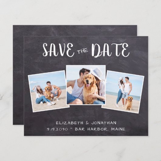 Budget Rustikaler QR-Code Save the Date (Vorne/Hinten)