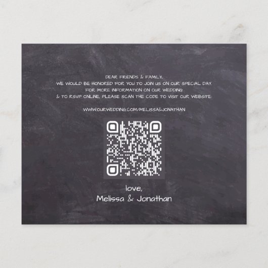 Budget Rustikaler QR-Code Save the Date (Rückseite)