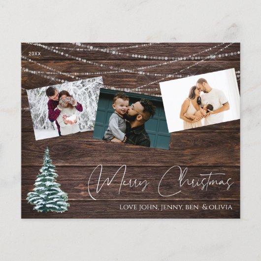 Budget Rustikaler Weihnachtsbaum 3 Foto & Lights W Flyer (Vorne)