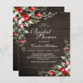 Budget Rustikaler Winter Brautparty Flyer (Vorne/Hinten)