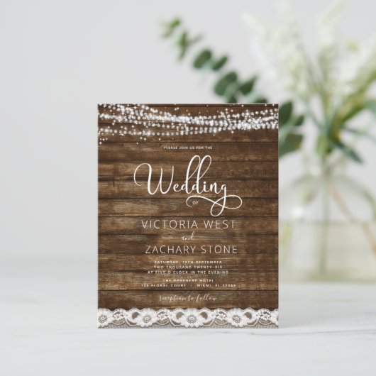 Budget Rustikales Bauernhaus QR Code Einladung Hoc (Stehend Vorderseite)