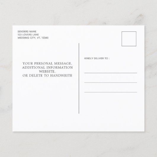 Budget Rustikales Chalkboard 3 Foto Save the Date (Rückseite)