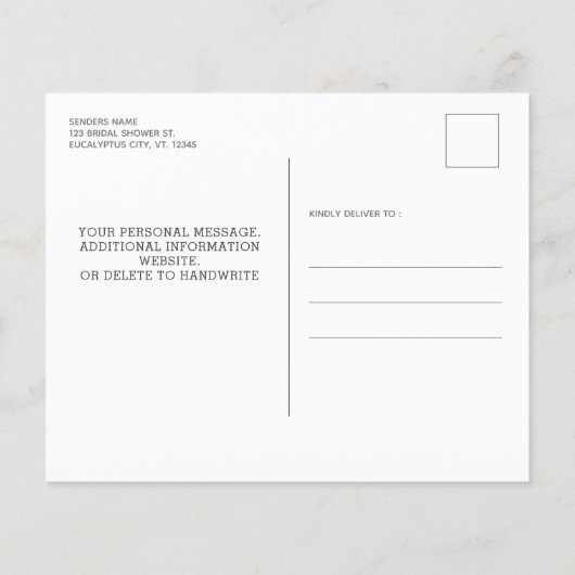 Budget Rustikales Eukalyptus Greenery Brautparty i (Rückseite)