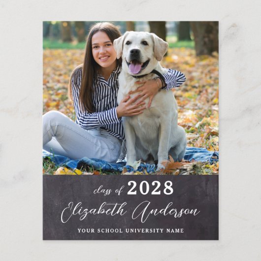 Budget Rustikales Foto Abschluss Einladung (Vorderseite)