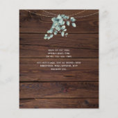 Budget Rustikales Foto EUCALYPTUS Hochzeitseinladu (Rückseite)