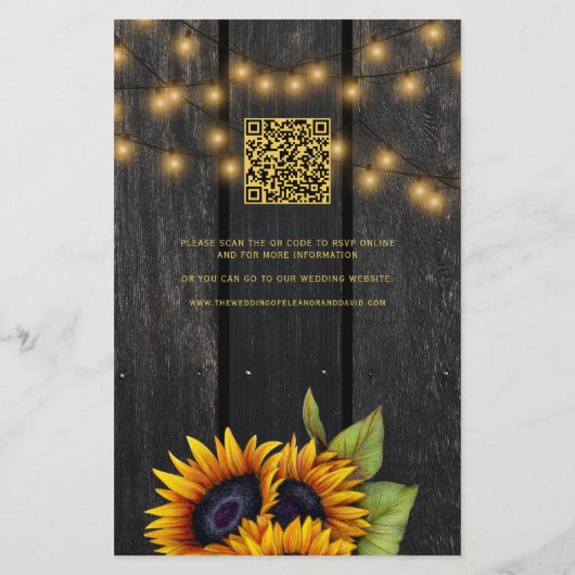 Budget rustikales Foto QR uAwg Hochzeit Einladung Flyer (Hinten)
