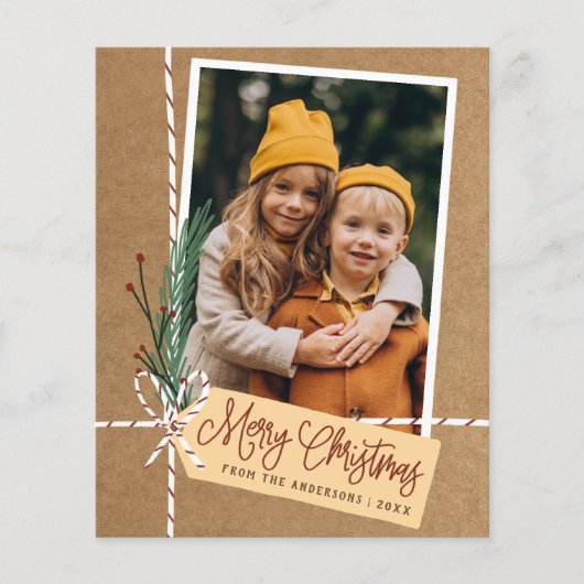 Budget Rustikales Geschenk Frohe Weihnachtsfeierta (Vorderseite)