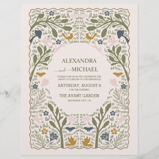 Budget Rustikales Grünwald Fern Wedding Flyer (Vorne)