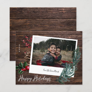 Budget Rustikales Happy Holidays Wood & Instant Fo