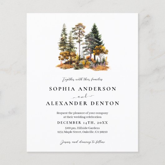 Budget Rustikales Herbst Foto QR Code Hochzeit ein (Vorderseite)