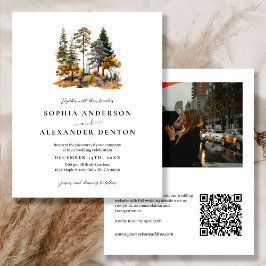 Budget Rustikales Herbst Foto QR Code Hochzeit ein