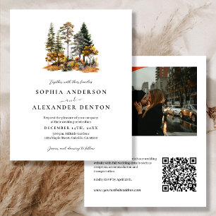 Budget Rustikales Herbst Foto QR Code Hochzeit ein