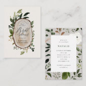 Budget Rustikales Holz Slice Brautdusche Aufforder Mitteilungskarte (Vorne/Hinten)