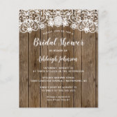Budget Rustikales Holz Spitzen Bridal Dusche Einla (Vorderseite)