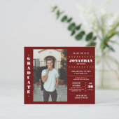 Budget Rustikales Land Red Gold Foto Abschluss (Stehend Vorderseite)