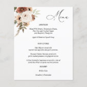 Budget Rustikales neutrales Boho Floral Menü (Vorne)