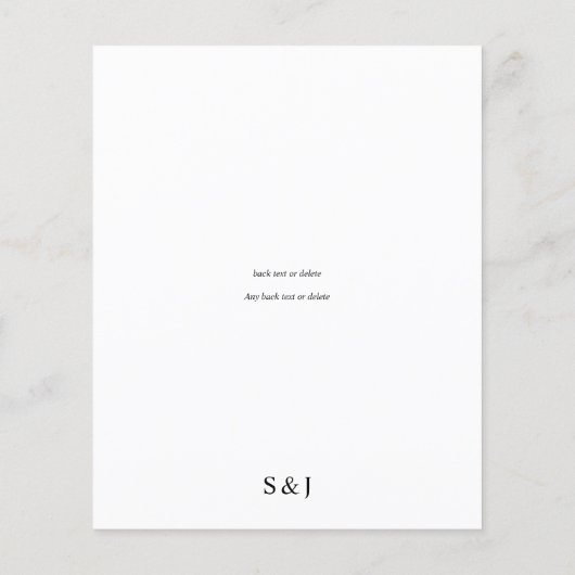 Budget Rustikales neutrales Boho Floral Menü (Rückseite)