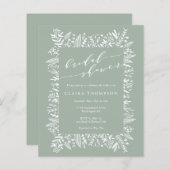 Budget Rustikales Sage Floral Line Art Brautparty (Vorne/Hinten)