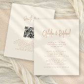Budget Rustikales Script QR Boho Cream Wedding ein