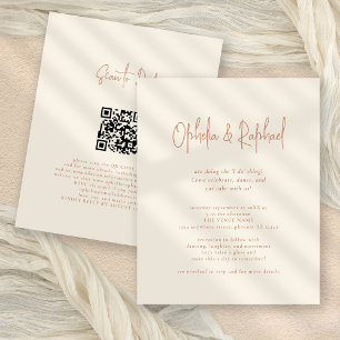 Budget Rustikales Script QR Boho Cream Wedding ein