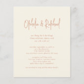 Budget Rustikales Script QR Boho Cream Wedding ein (Vorderseite)
