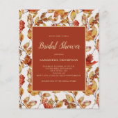 Budget Rustikales Terracotta Leaf Brautparty (Vorderseite)