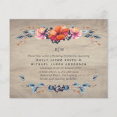 Budget Rustikales Wald Orange Wedites Einladungen (Vorderseite)