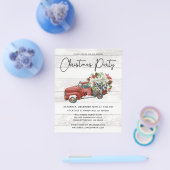 Budget Rustikales Weihnachts-Party Roter LKW Einla Flyer (Einzeln)