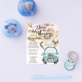 Budget Safari Animal Drive by Baby Shower Einladun Flyer (Einzeln)