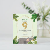 Budget Safari Animal Elephant Einladung zum Geburt (Stehend Vorderseite)