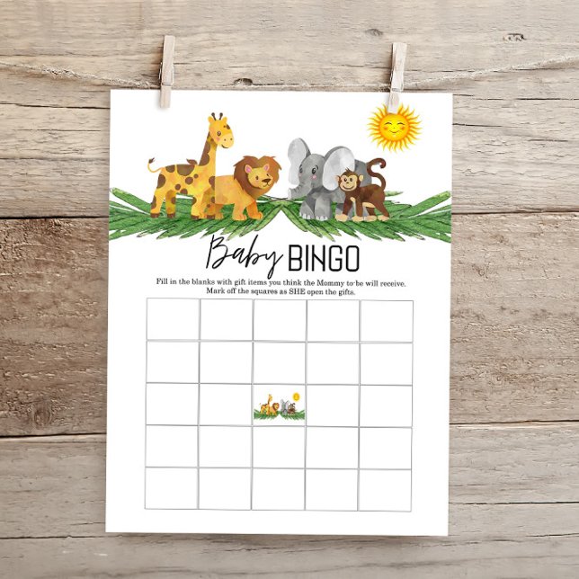 Budget Safari Animals Baby Bingo Baby Showspiel (Von Creator hochgeladen)