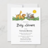 Budget Safari Animals Baby Shower Invitation (Vorderseite)