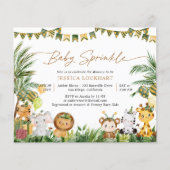 Budget Safari Animals Baby Sprinkle Einladung (Vorderseite)