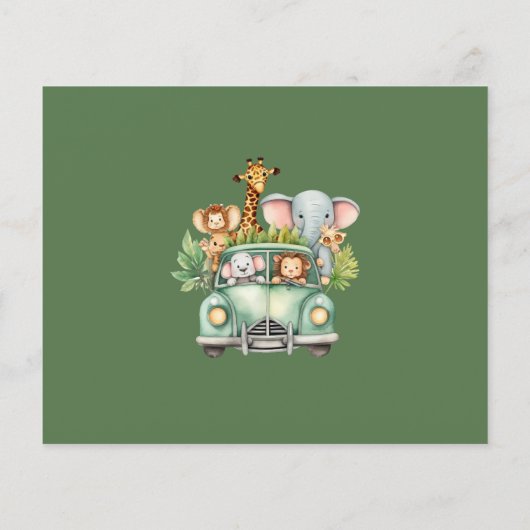 Budget Safari Animals Boy Baby Dusche (Rückseite)