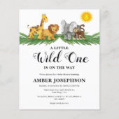 Budget Safari Animals Kinderdusche Einladung (Vorderseite)