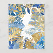 Budget Safari Baby Dusche Blue Gold Einladung (Rückseite)