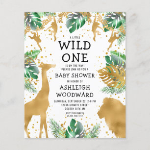 Budget Safari Baby Duwer Green Gold Einladung