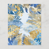 Budget Safari Blue Gold Boy Baby Dusche Einladung (Rückseite)