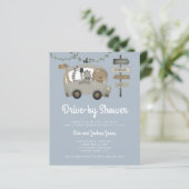 Budget Safari Drive by Baby Shower Dusty Blue (Stehend Vorderseite)