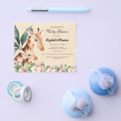 Budget Safari Giraffe Animal Baby Dusche Flyer (Einzeln)