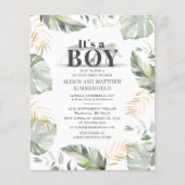 Budget Safari Giraffe Botanical Boy Baby Dusche (Vorderseite)