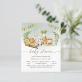 Budget Safari Gold Boy Kinderdusche Einladung (Stehend Vorderseite)