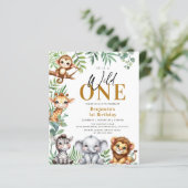 Budget Safari Wild One Animals 1. Geburtstag Einla (Stehend Vorderseite)