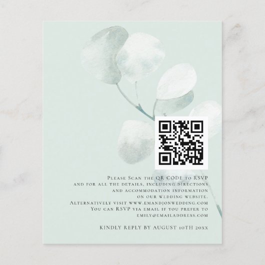 Budget Sage Eukalyptus wir machen QR Hochzeit Einl (Rückseite)