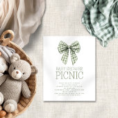 Budget Sage Gingham Bow Baby Shower Picnic
