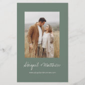 Budget Sage Green Boho Simple Wedding Einladung Flyer (Hinten)