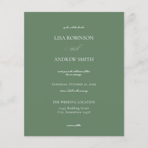 Budget Sage Green Calligraphy Wedding Flyer